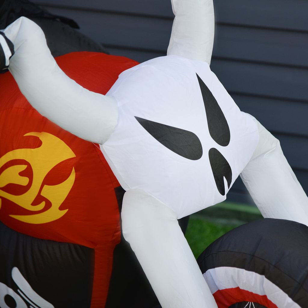 6-ft White Ghost Biker Inflatable with LEDs
