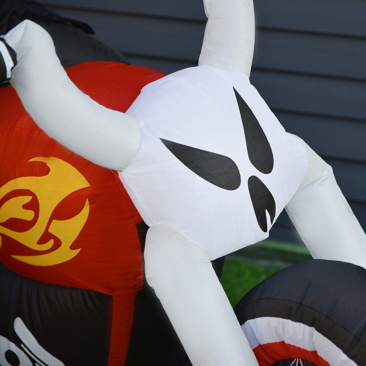 6-ft White Ghost Biker Inflatable with LEDs