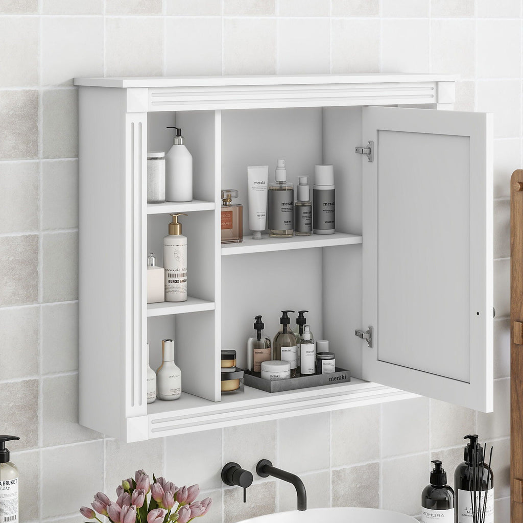 Bathroom Wall Cabinet with Mirror & Towel Rod