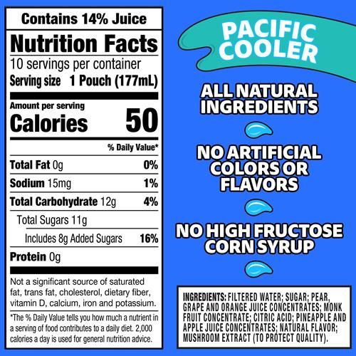 Capri Sun Pacific Cooler Mixed Fruit Drink – 6 fl oz, 10 Pouches