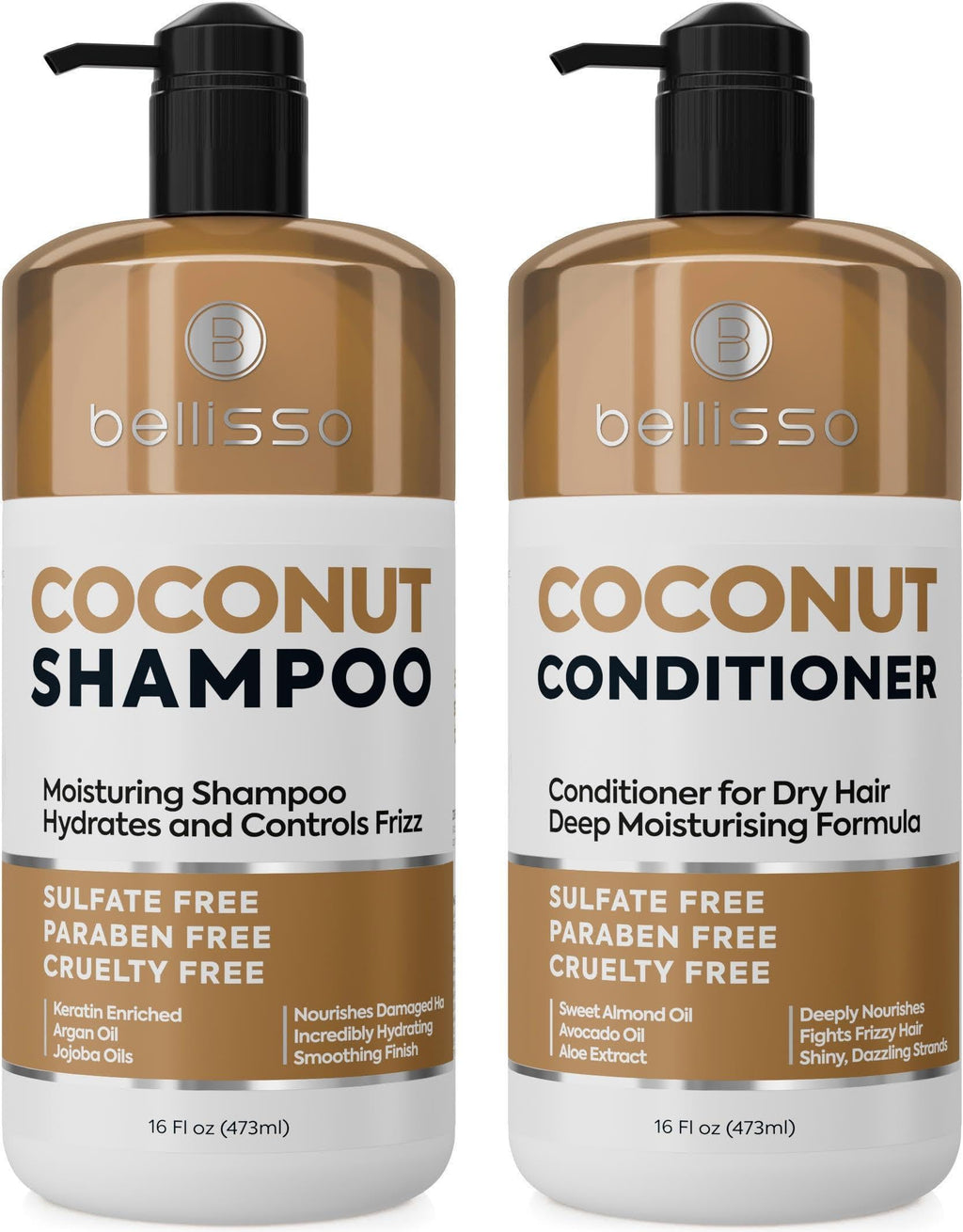 Coconut Shampoo and Conditioner Set 16 16 Fl Oz