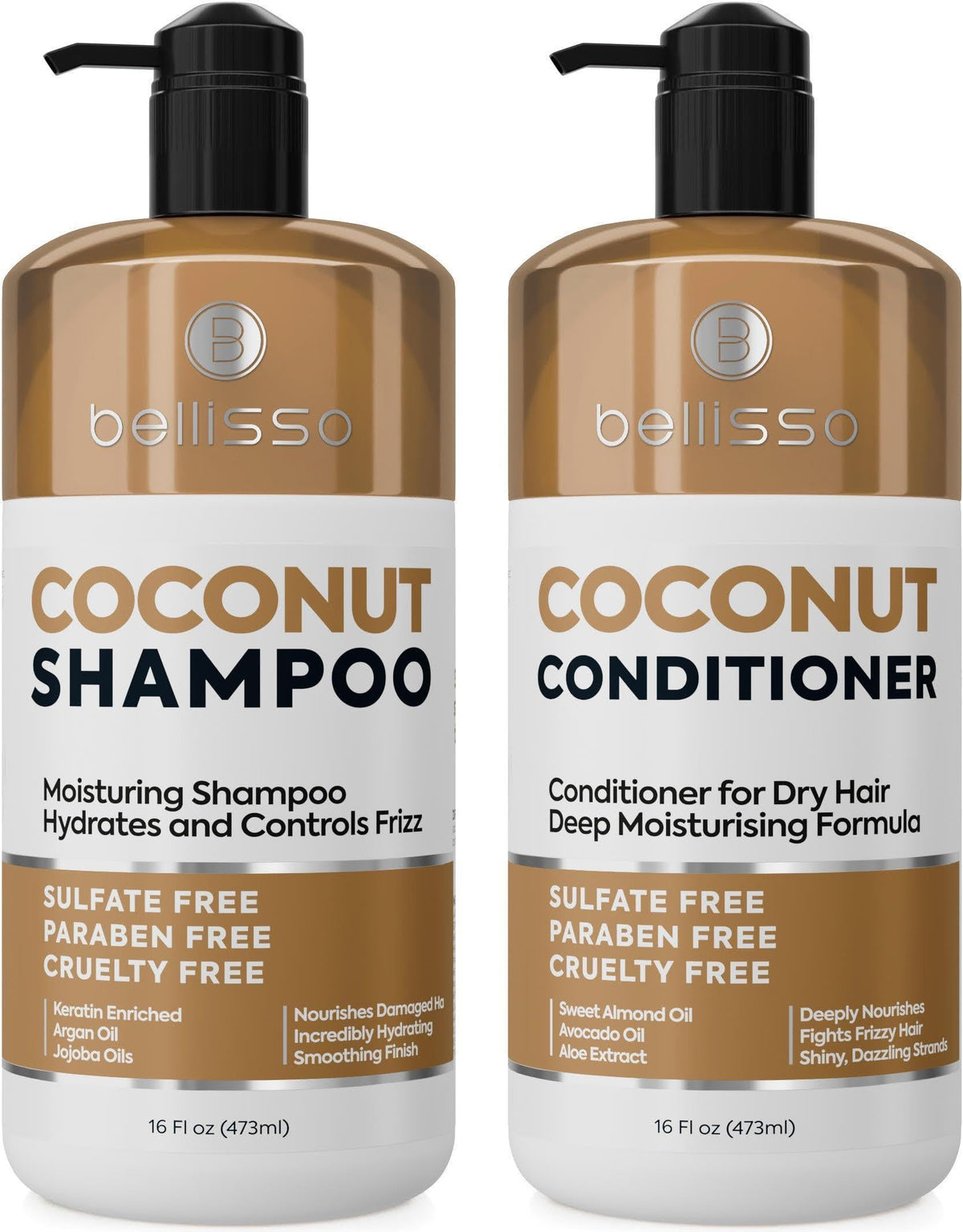 Coconut Shampoo and Conditioner Set 16 16 Fl Oz