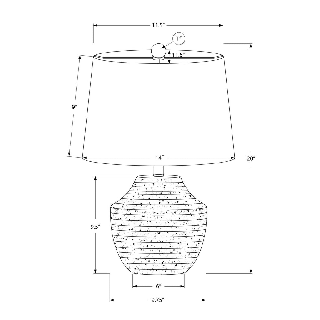 Cream Concrete Table Lamp with Linen Shade