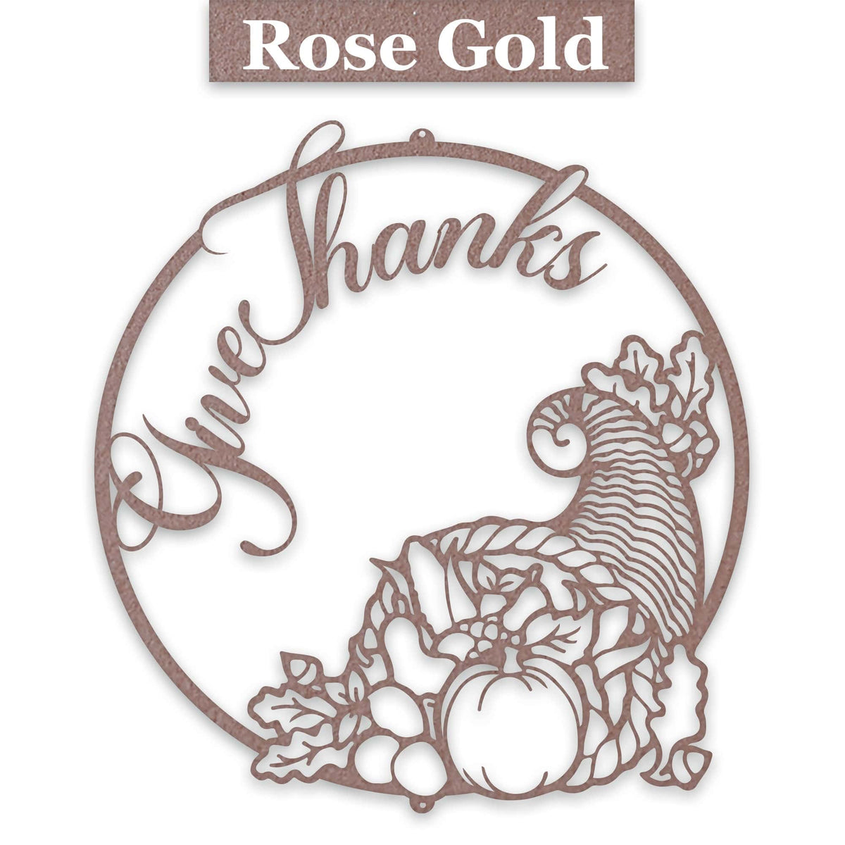 Give Thanks Cornucopia Metal Sign