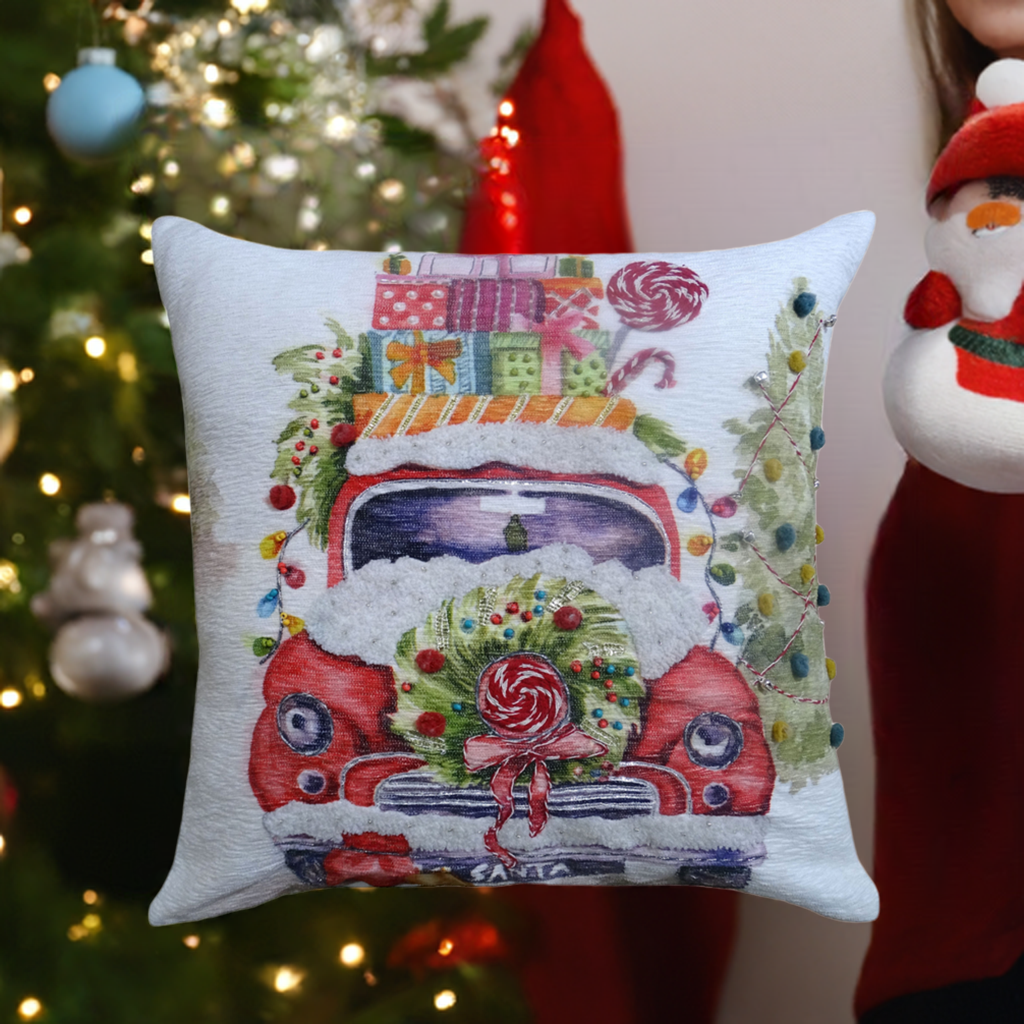 VIBHSA Christmas Gift Car Throw Pillow, 20 × 20 in