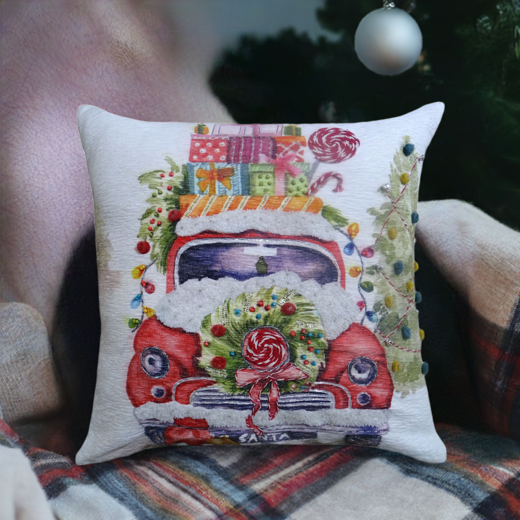VIBHSA Christmas Gift Car Throw Pillow, 20 × 20 in