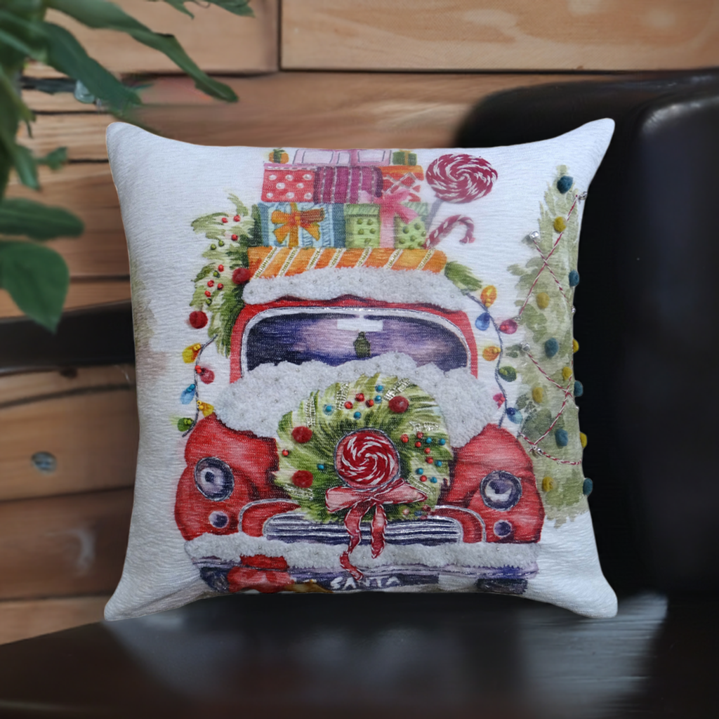 VIBHSA Christmas Gift Car Throw Pillow, 20 × 20 in