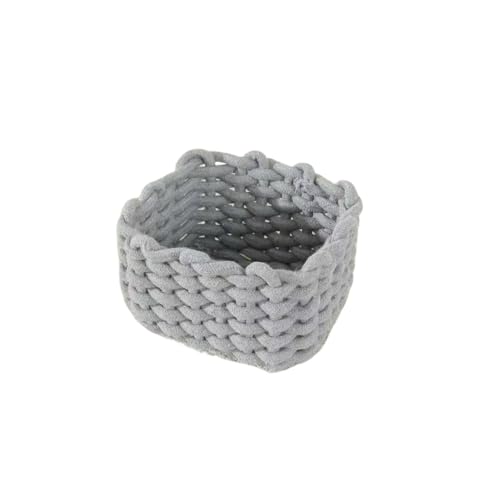 Handmade Woven Storage Basket - Portable Desktop Organizer for Cosmetics, Toiletries, Home Decor | Rattan Basket for Living Room, Bedroom, Bathroom（Super good qualiey） (White)