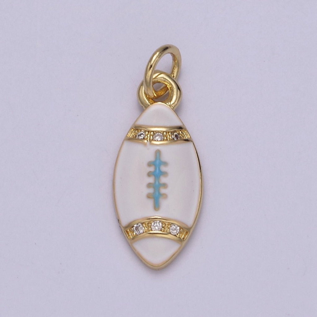 Mini Gold Football Charm Sports Ball Super Ball Party Jewelry Necklace Earring Bracelet Making N-925 - N-928