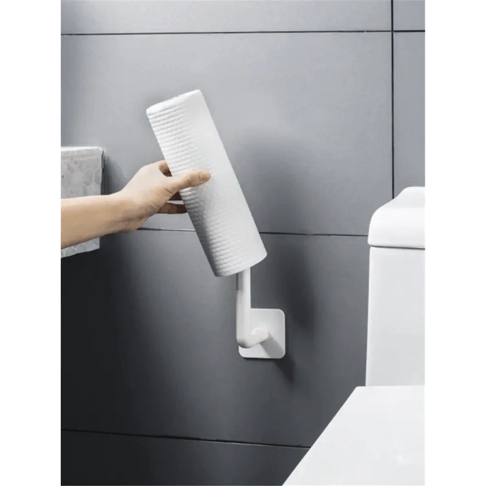 New Vigorous 1Pc Kitchen Self-adhesive Accessories Under Cabinet Paper Roll Rack Towel Holder Tissue Hanger Storage Rack for Bathroom Toilet