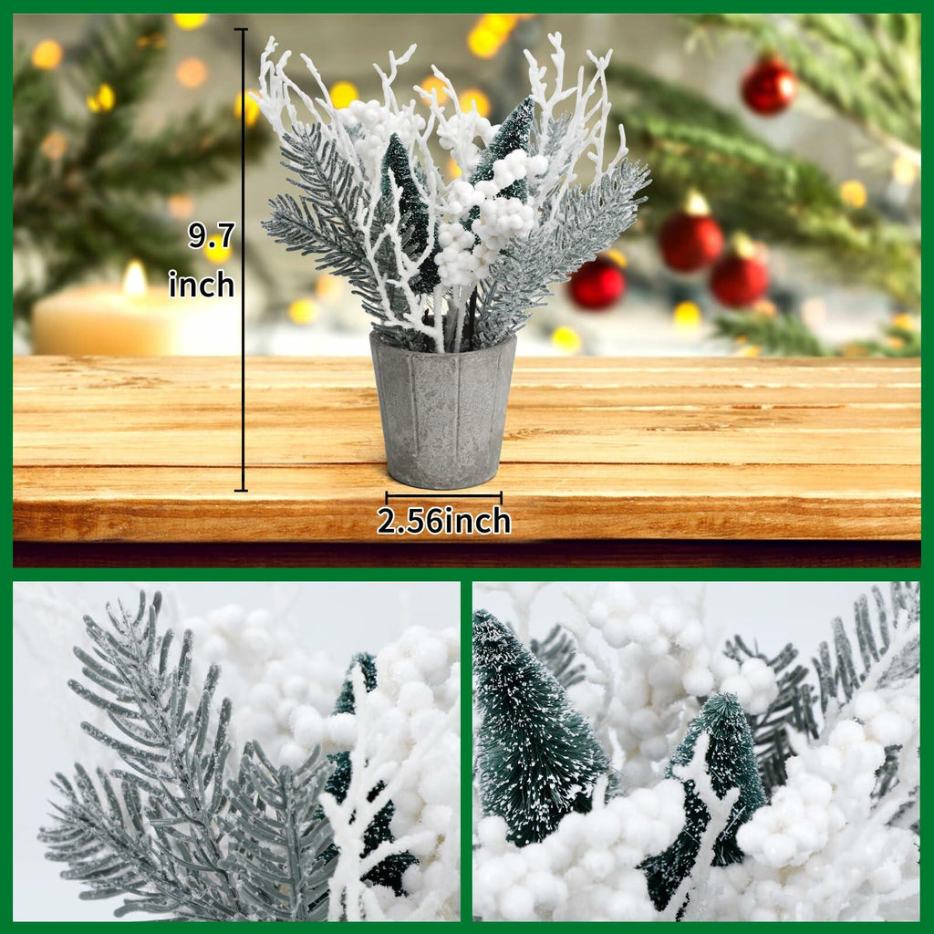 SUPREME Mini Tabletop Christmas Trees, Set of 2