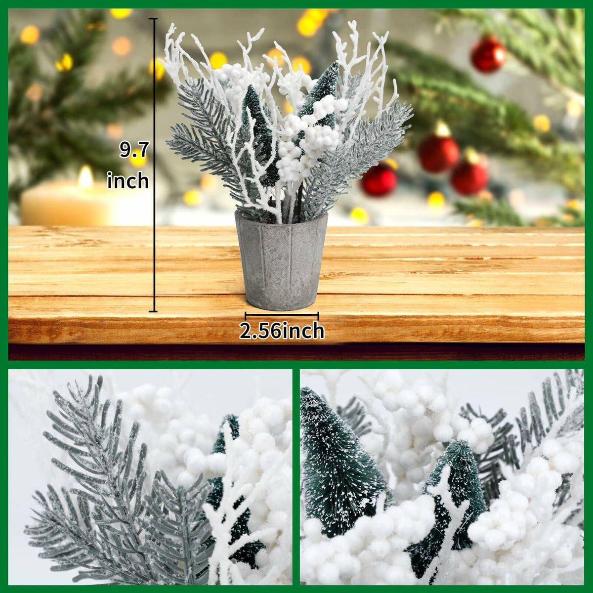 SUPREME Mini Tabletop Christmas Trees, Set of 2