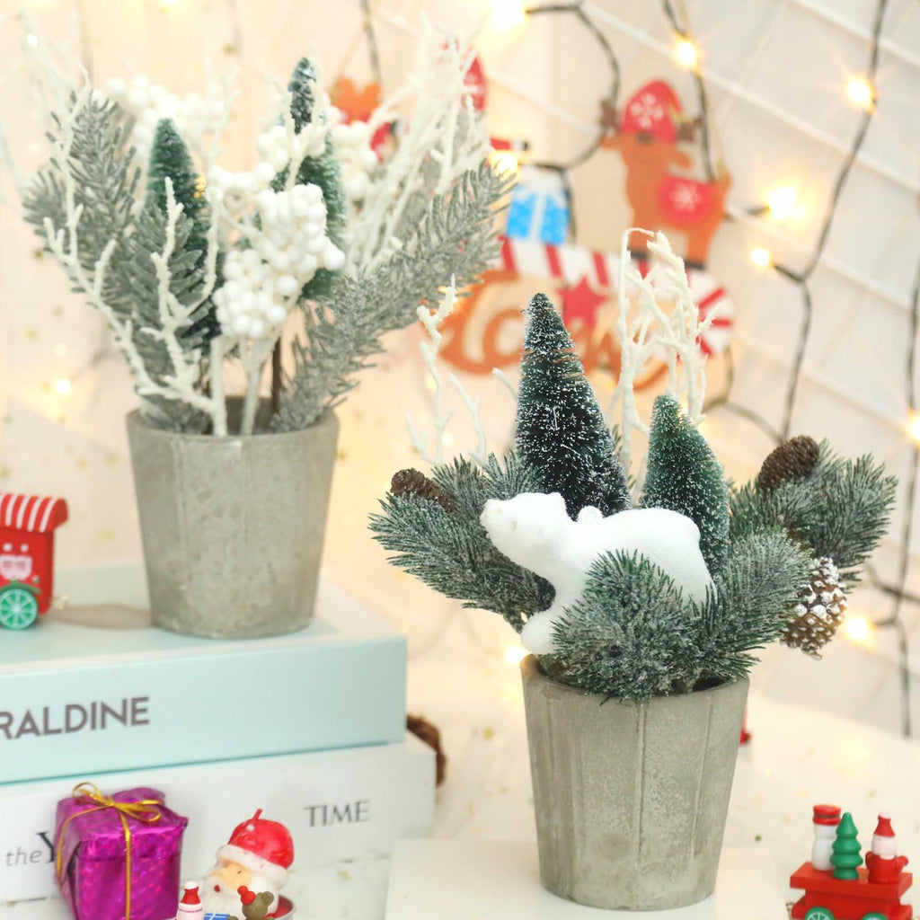 SUPREME Mini Tabletop Christmas Trees, Set of 2