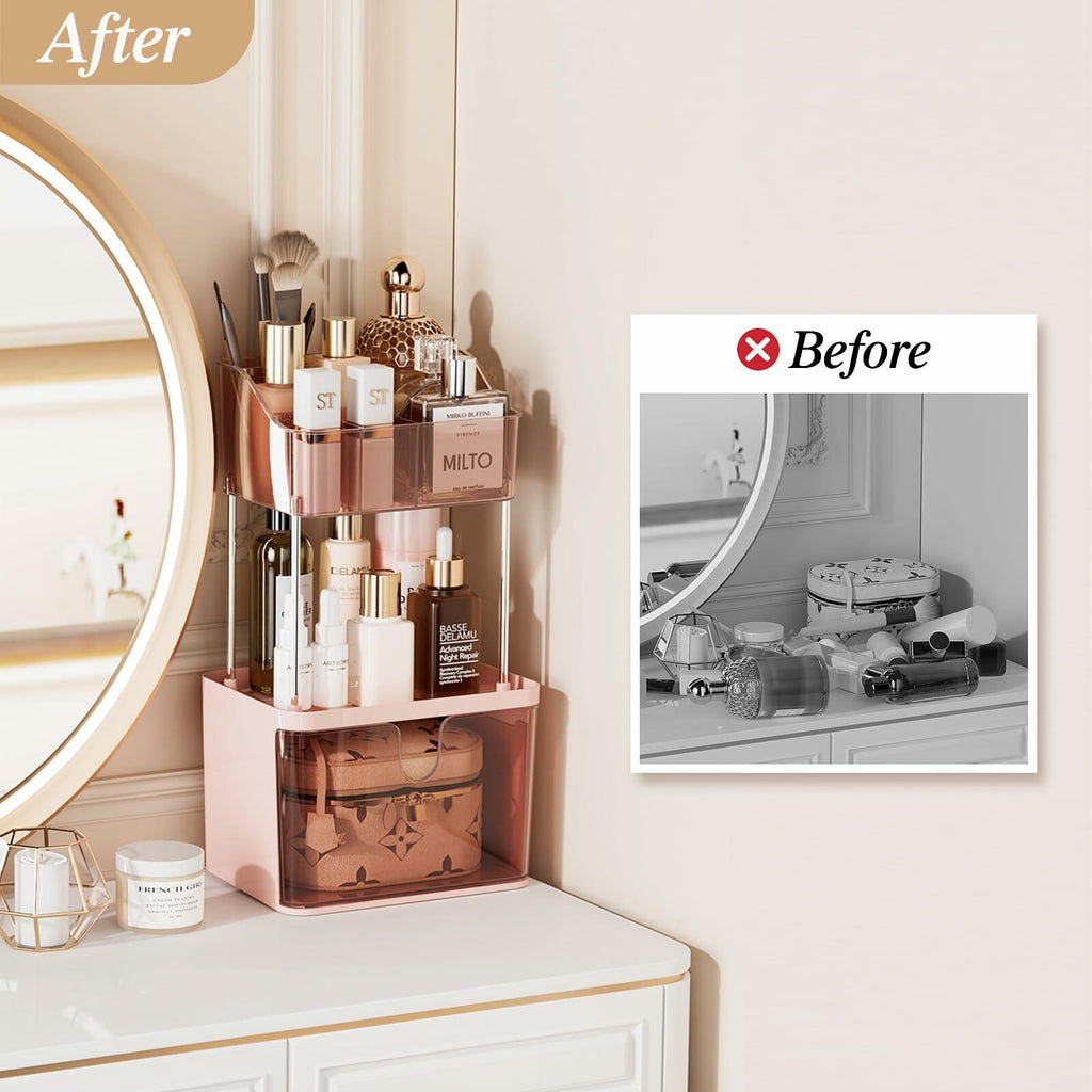 Delamu 3-Tier Makeup Organizer with Drawers