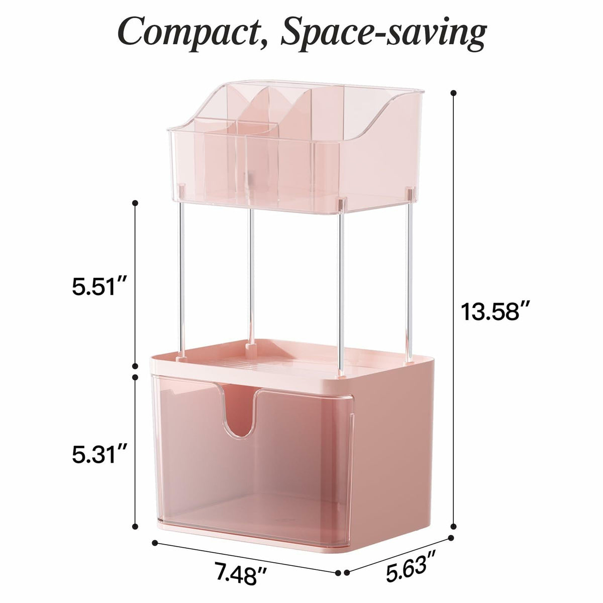 Delamu 3-Tier Makeup Organizer with Drawers