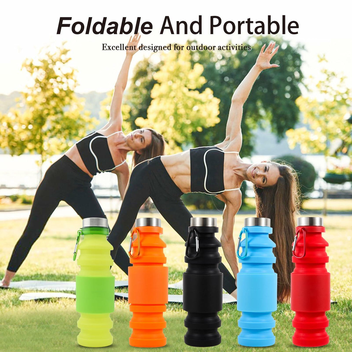 Mitour Collapsible Silicone Water Bottle Cup 650ml