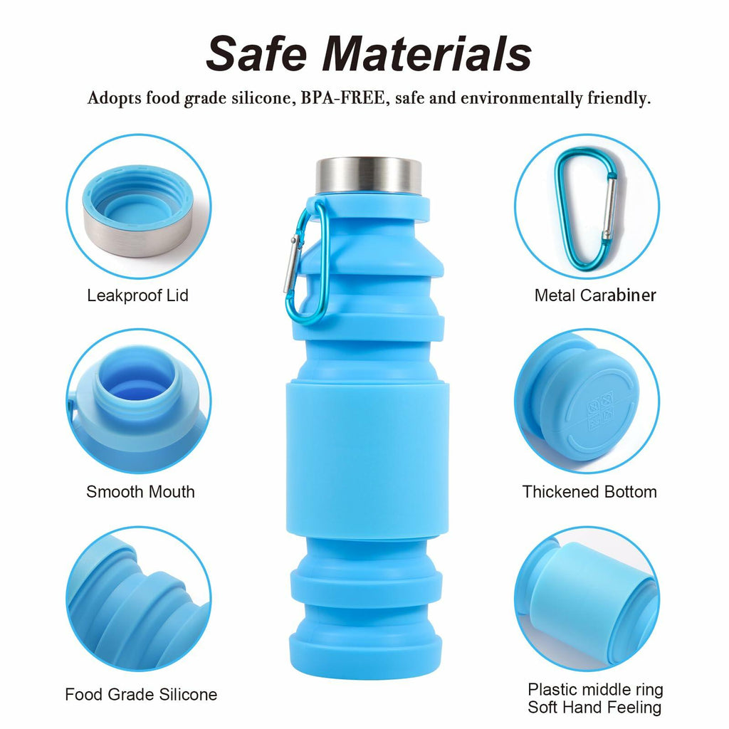 Mitour Collapsible Silicone Water Bottle Cup 650ml