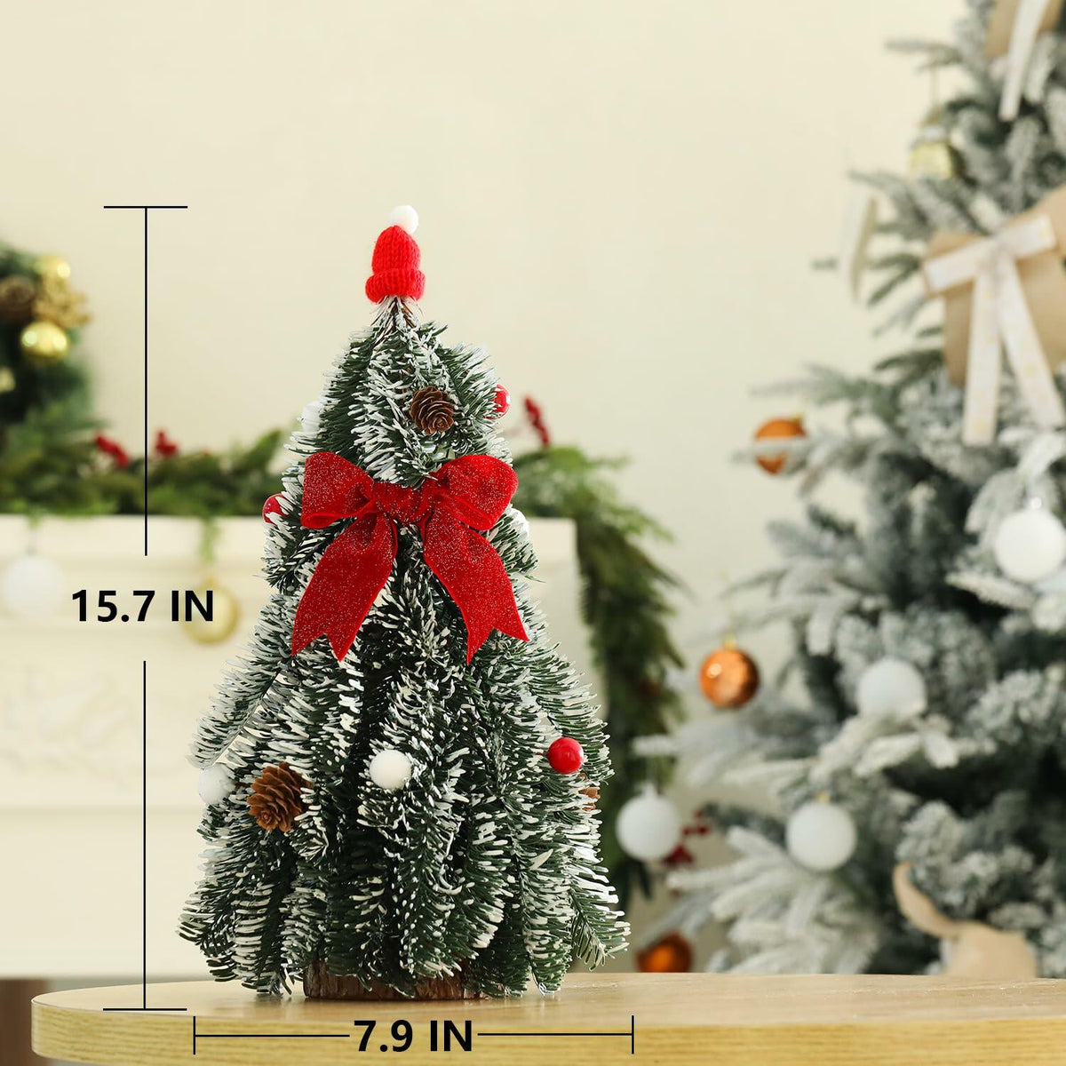 HOMCDALY LED Tabletop Christmas Tree, 16 in