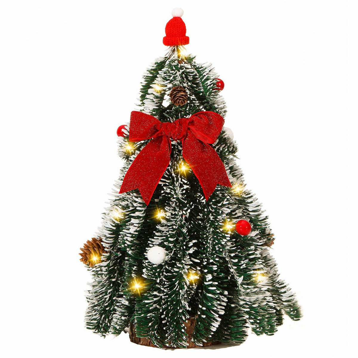 HOMCDALY LED Tabletop Christmas Tree, 16 in