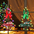 LILIFUL LED Tinsel Christmas Trees, Set of 2