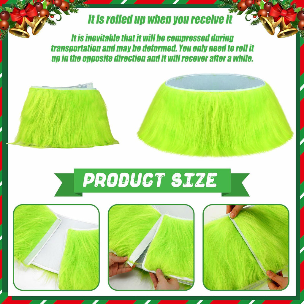FUNNYMOOM Green Faux-Fur Tree Collar, 24 in