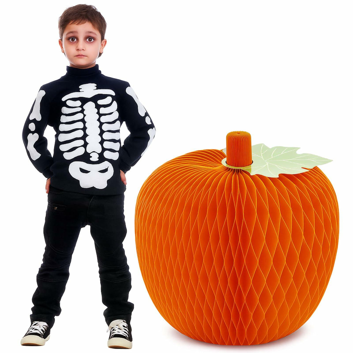 WEEKGRAT Orange Honeycomb Pumpkin, 20 in
