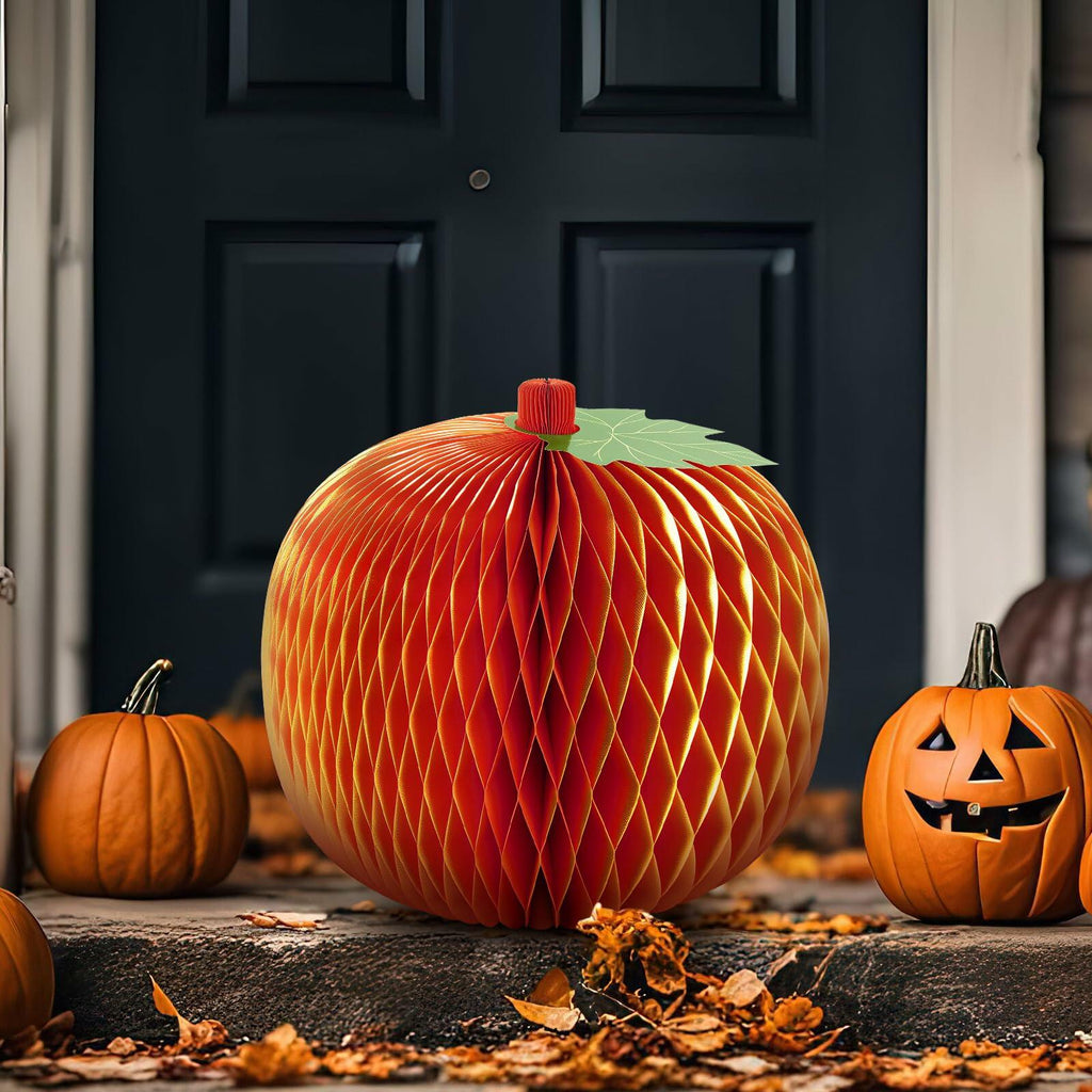 WEEKGRAT Orange Honeycomb Pumpkin, 20 in