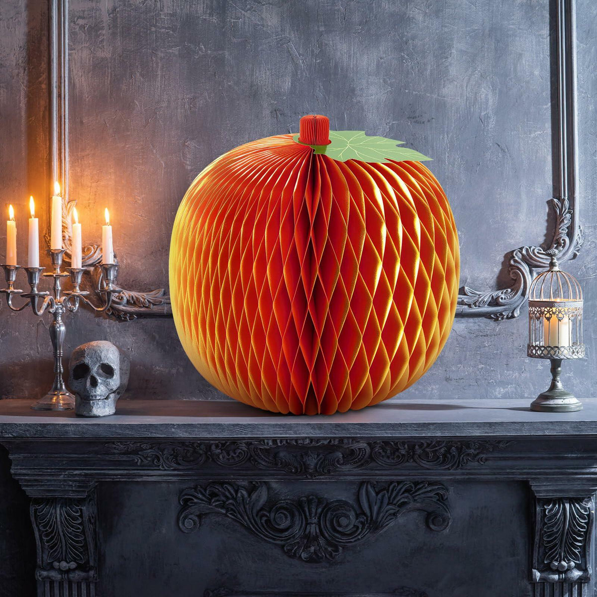 WEEKGRAT Orange Honeycomb Pumpkin, 20 in