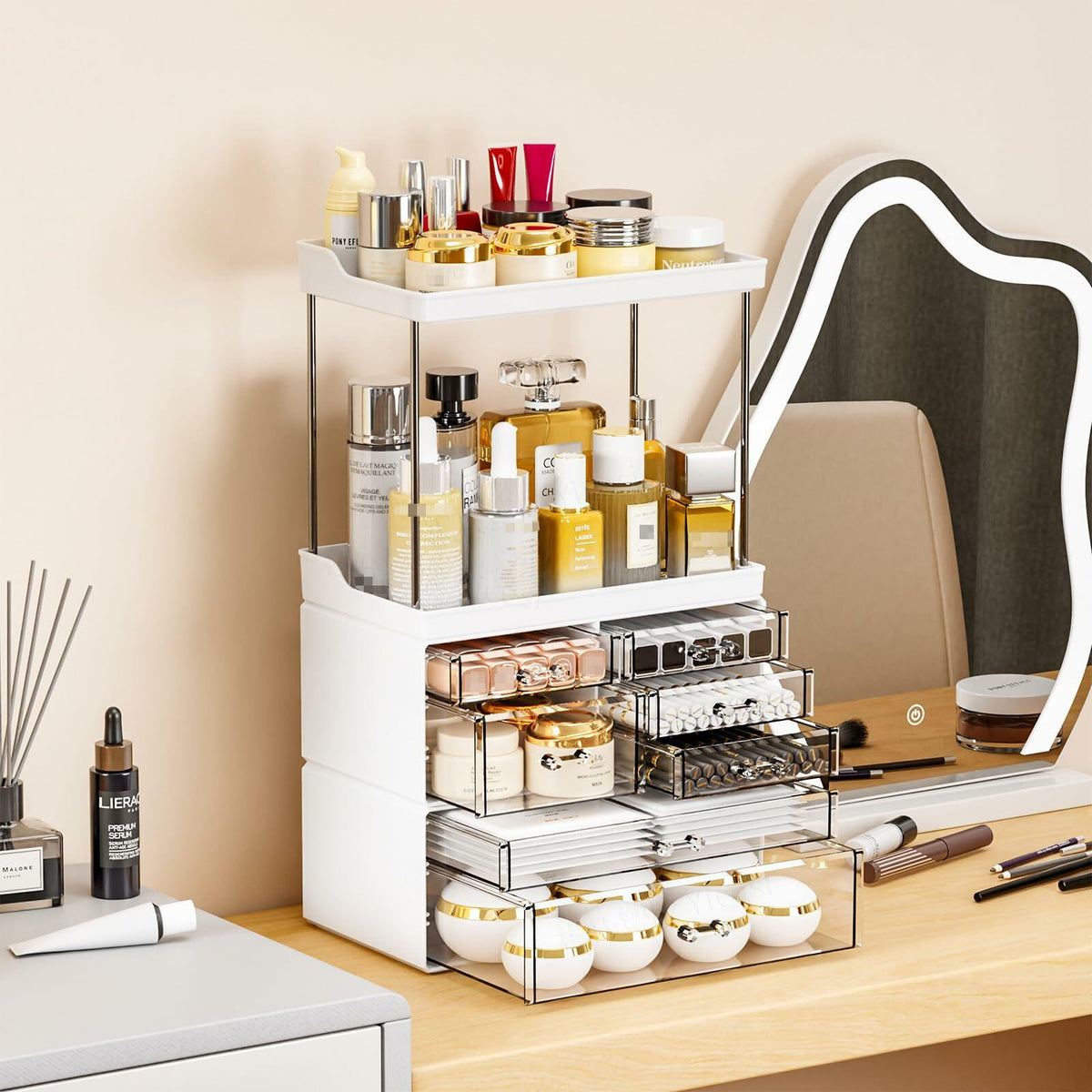 Yieach Acrylic Makeup Organizer Large Skincare