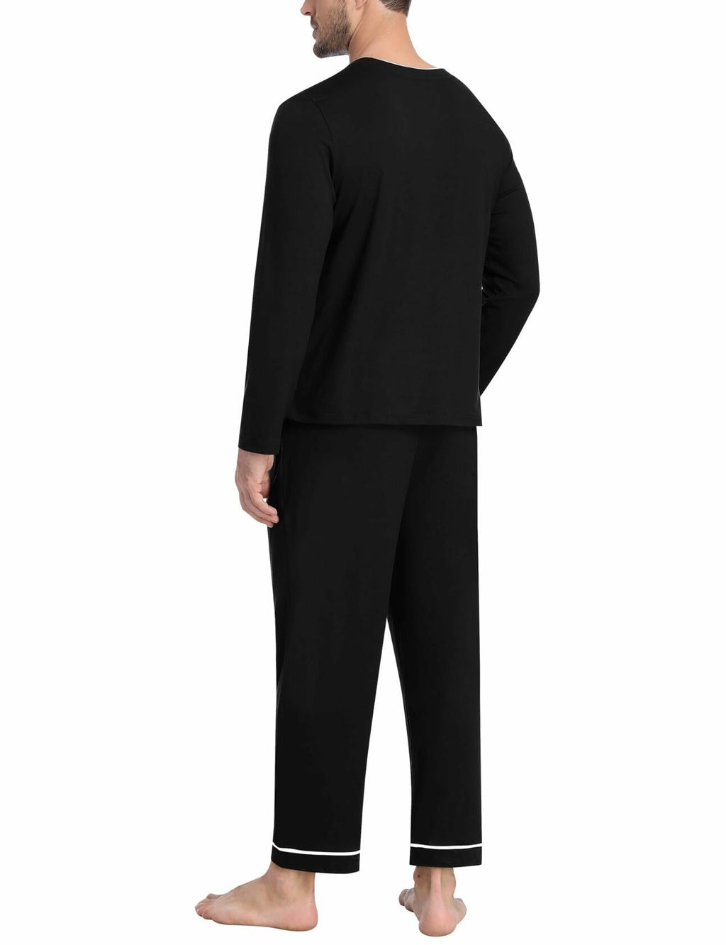 MoFiz Mens Long Sleeve Pajama Set 2 Piece