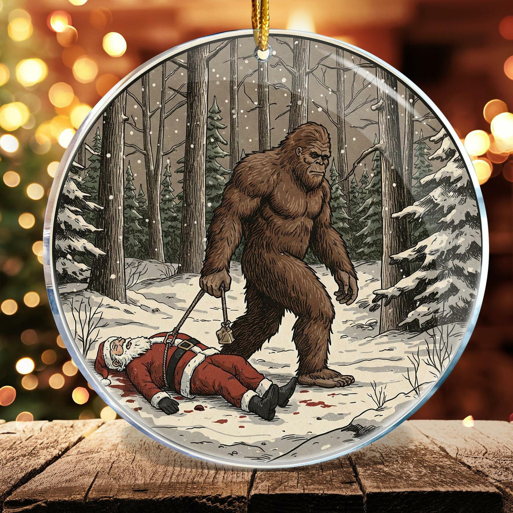 ROCI Bigfoot Killed Santa Christmas Ornament