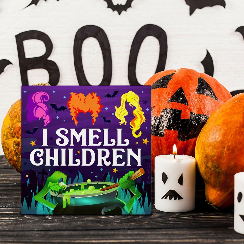 HIJIE I Smell Children Wooden Sign, 5 × 5 in