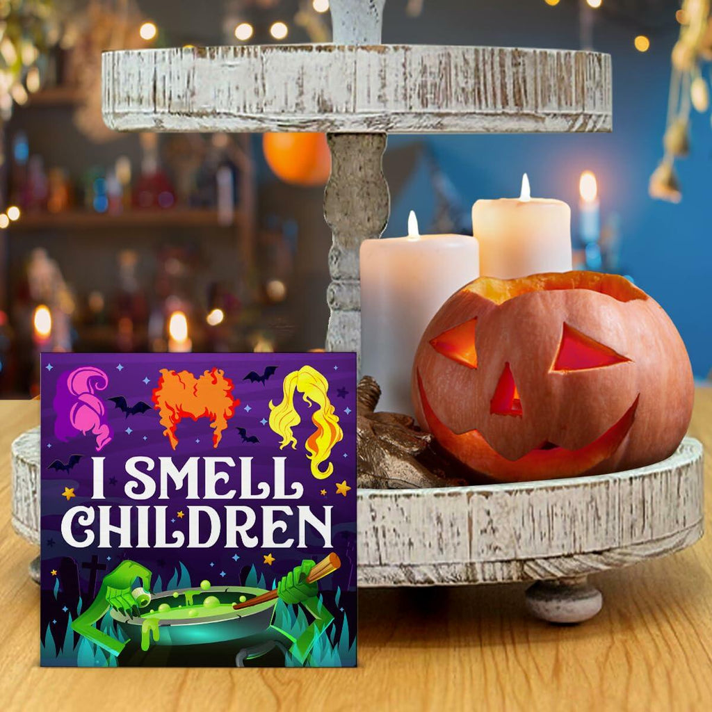 HIJIE I Smell Children Wooden Sign, 5 × 5 in