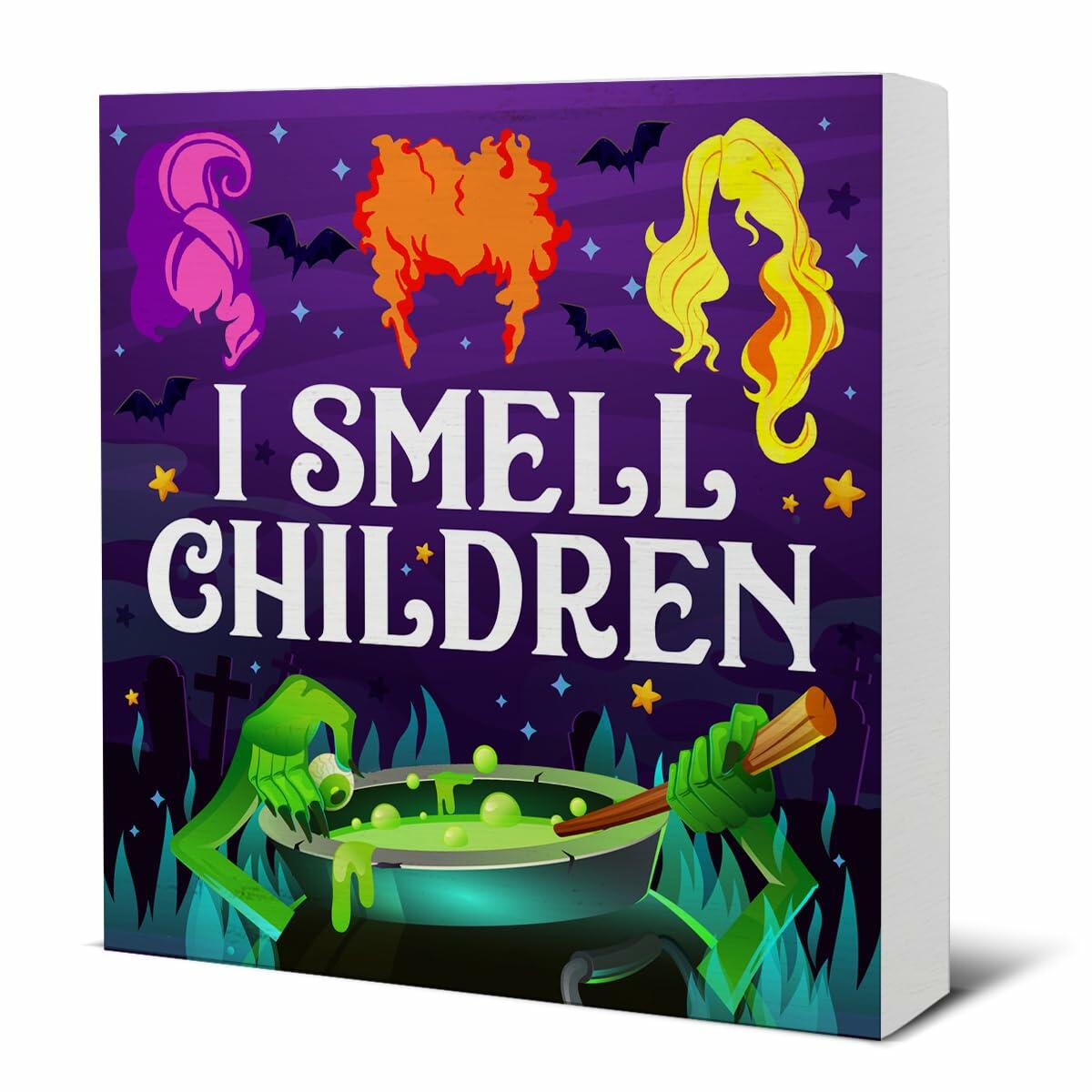 HIJIE I Smell Children Wooden Sign, 5 × 5 in