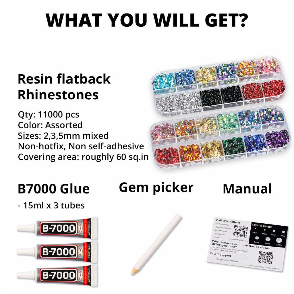 Red Resin Flatback Rhinestones – 11,000-Piece Craft Kit