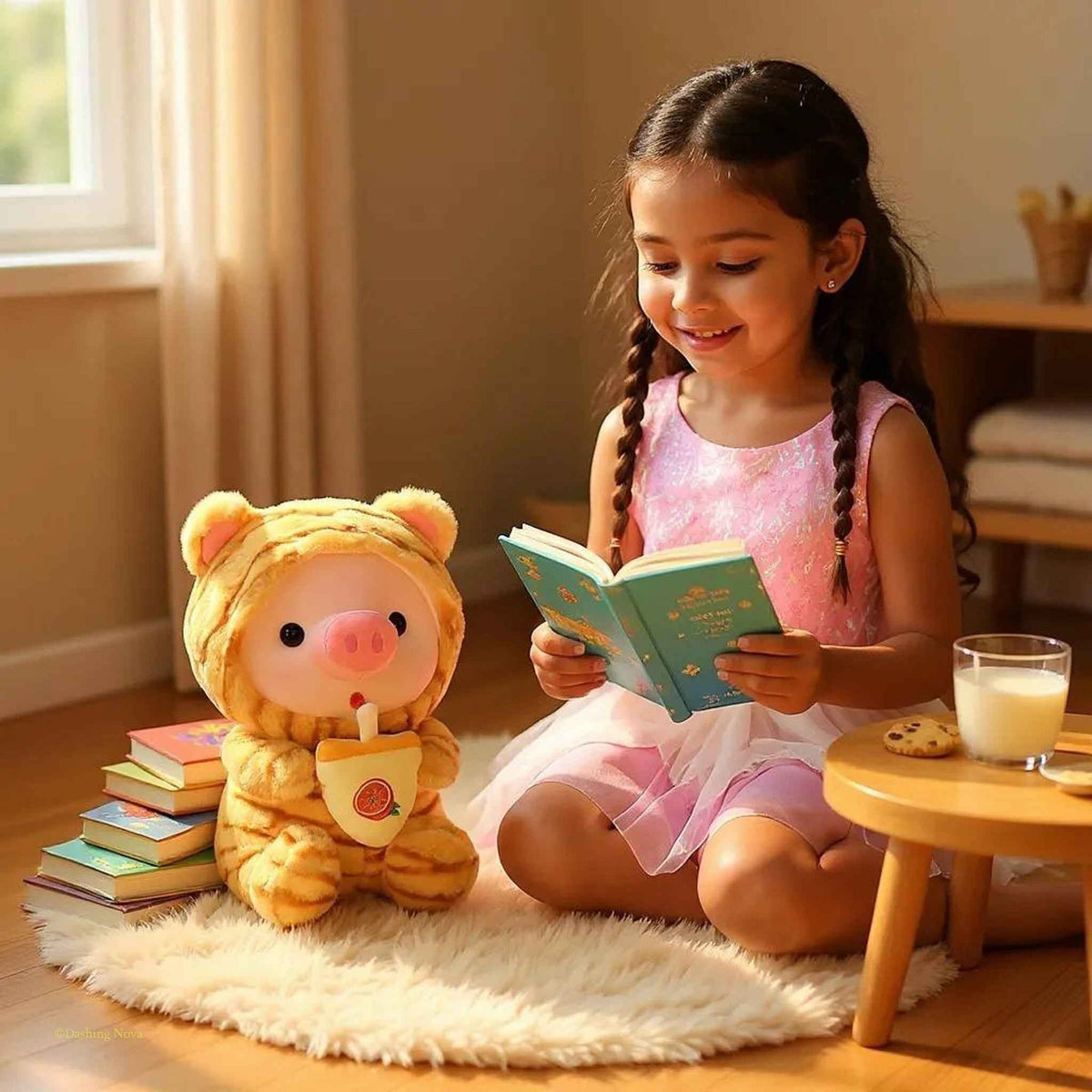Pig Boba Plush Toy Cute Bubble