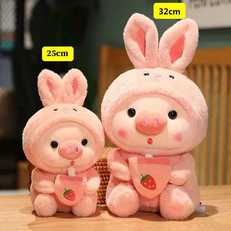 Pig Boba Plush Toy Cute Bubble