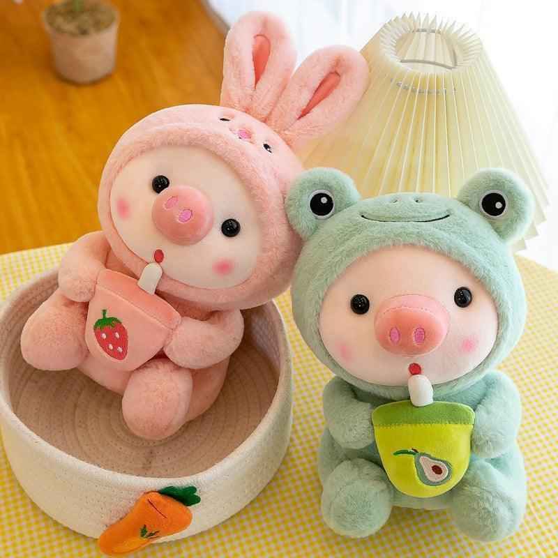 Pig Boba Plush Toy Cute Bubble