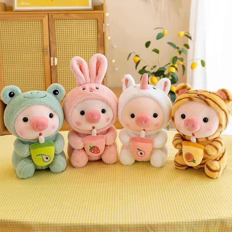 Pig Boba Plush Toy Cute Bubble