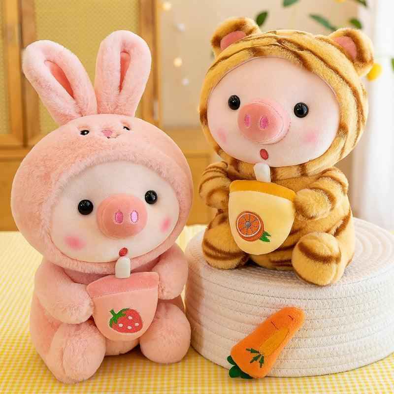 Pig Boba Plush Toy Cute Bubble