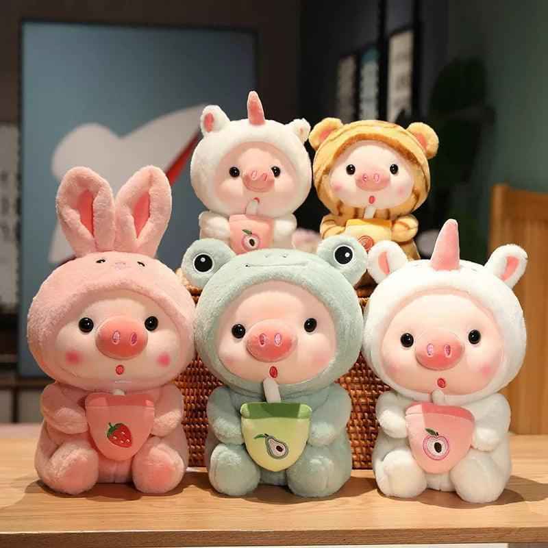 Pig Boba Plush Toy Cute Bubble