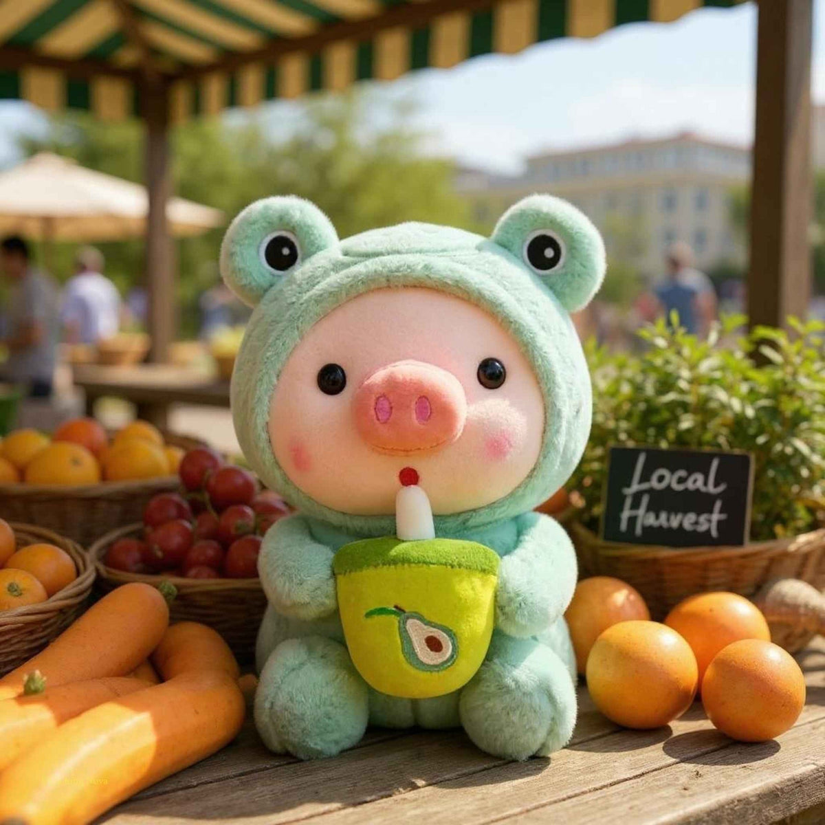 Pig Boba Plush Toy Cute Bubble