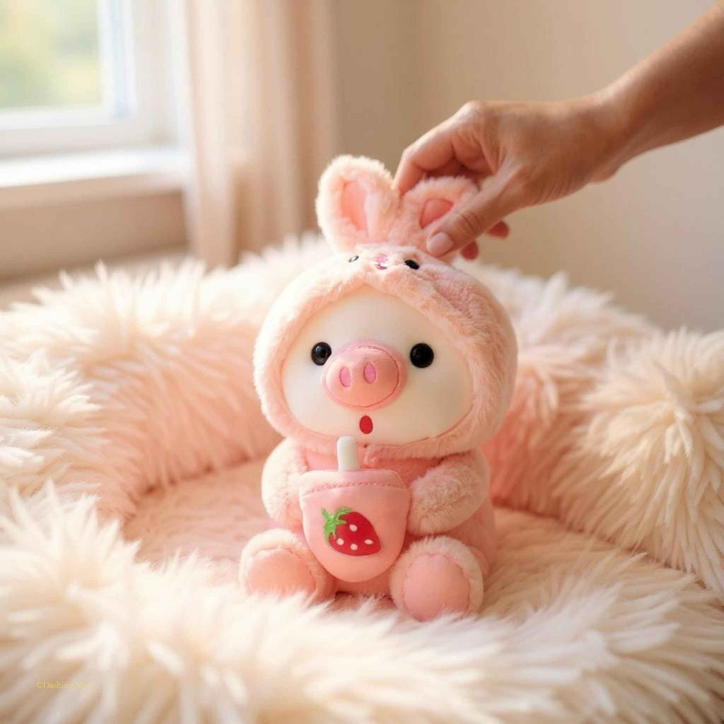 Pig Boba Plush Toy Cute Bubble