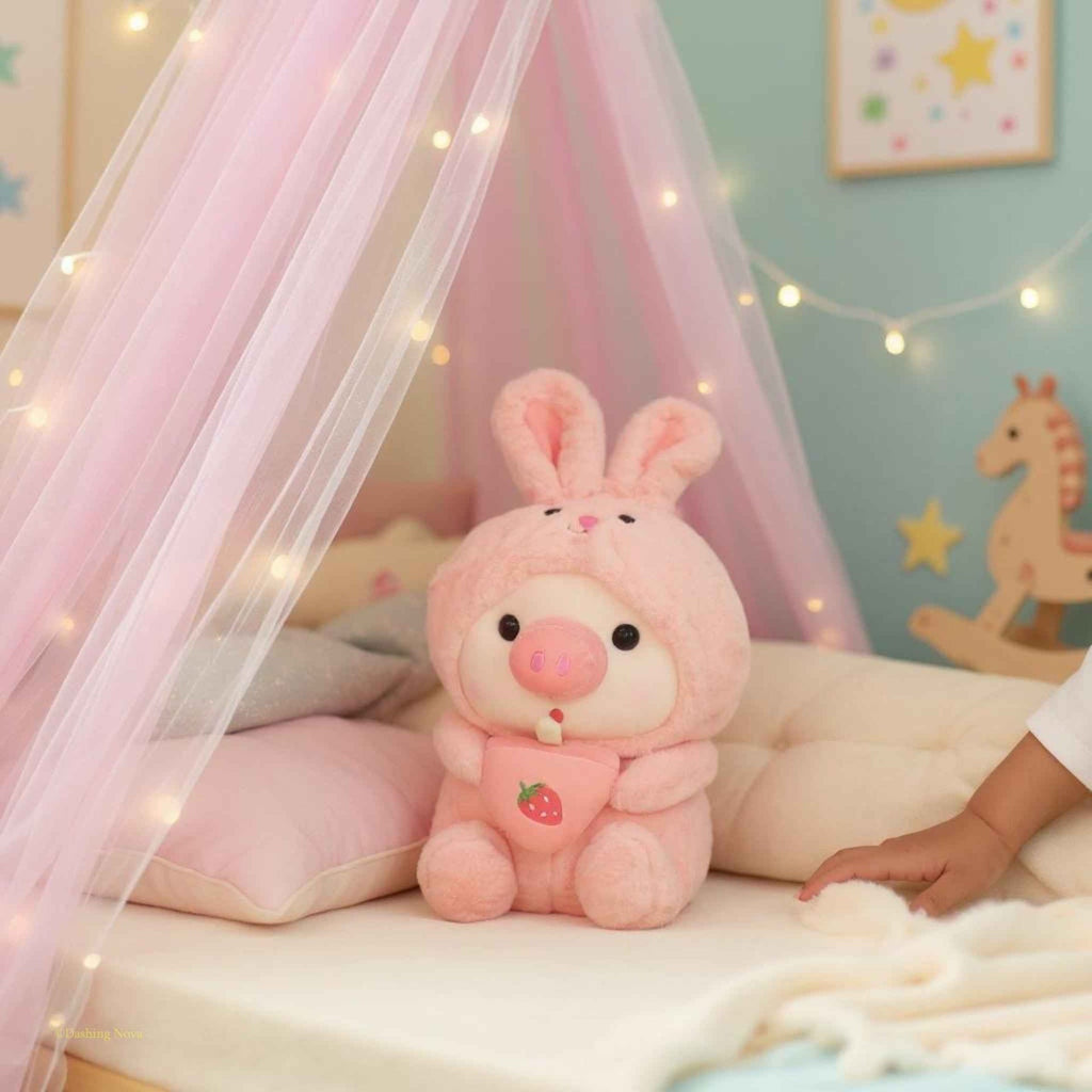 Pig Boba Plush Toy Cute Bubble
