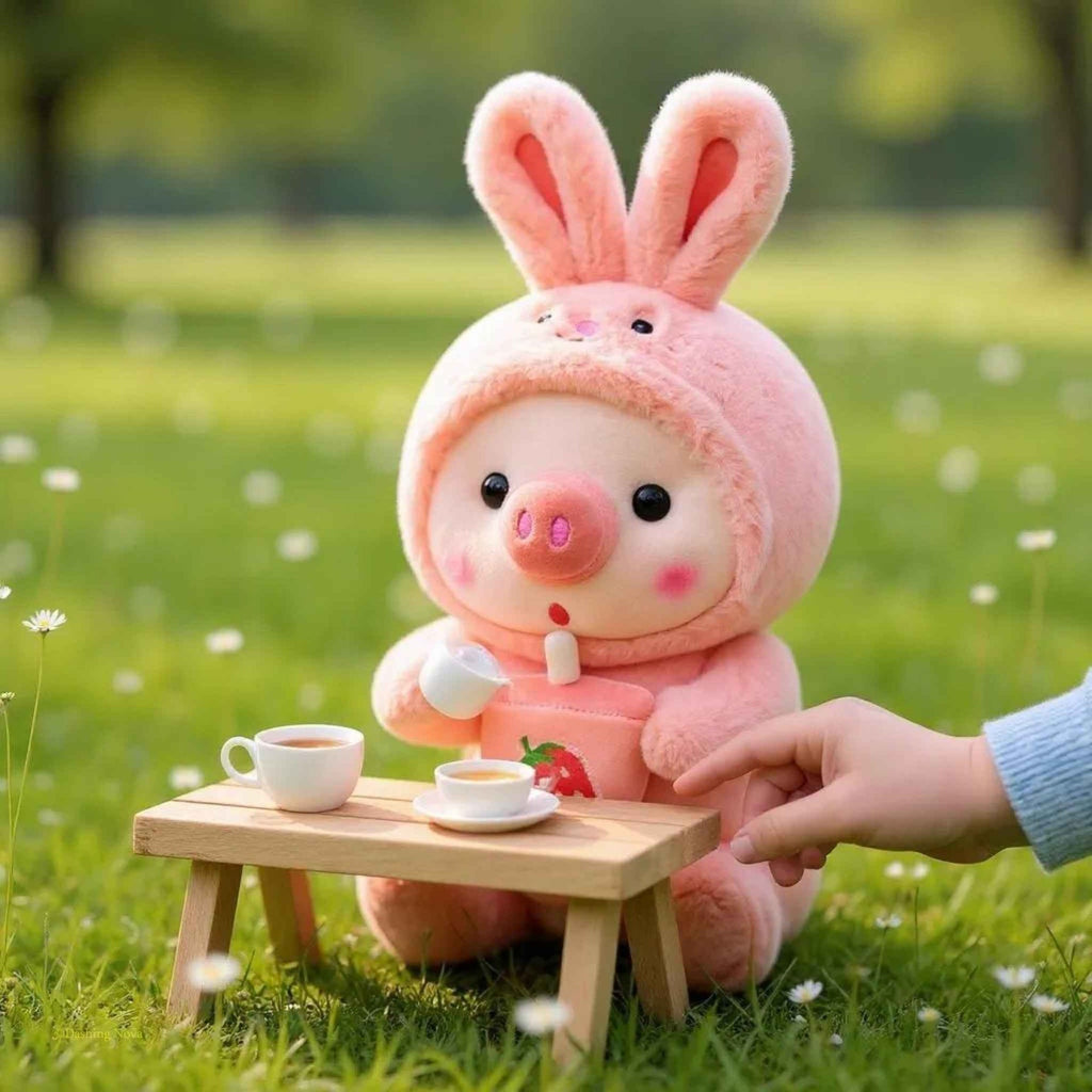 Pig Boba Plush Toy Cute Bubble
