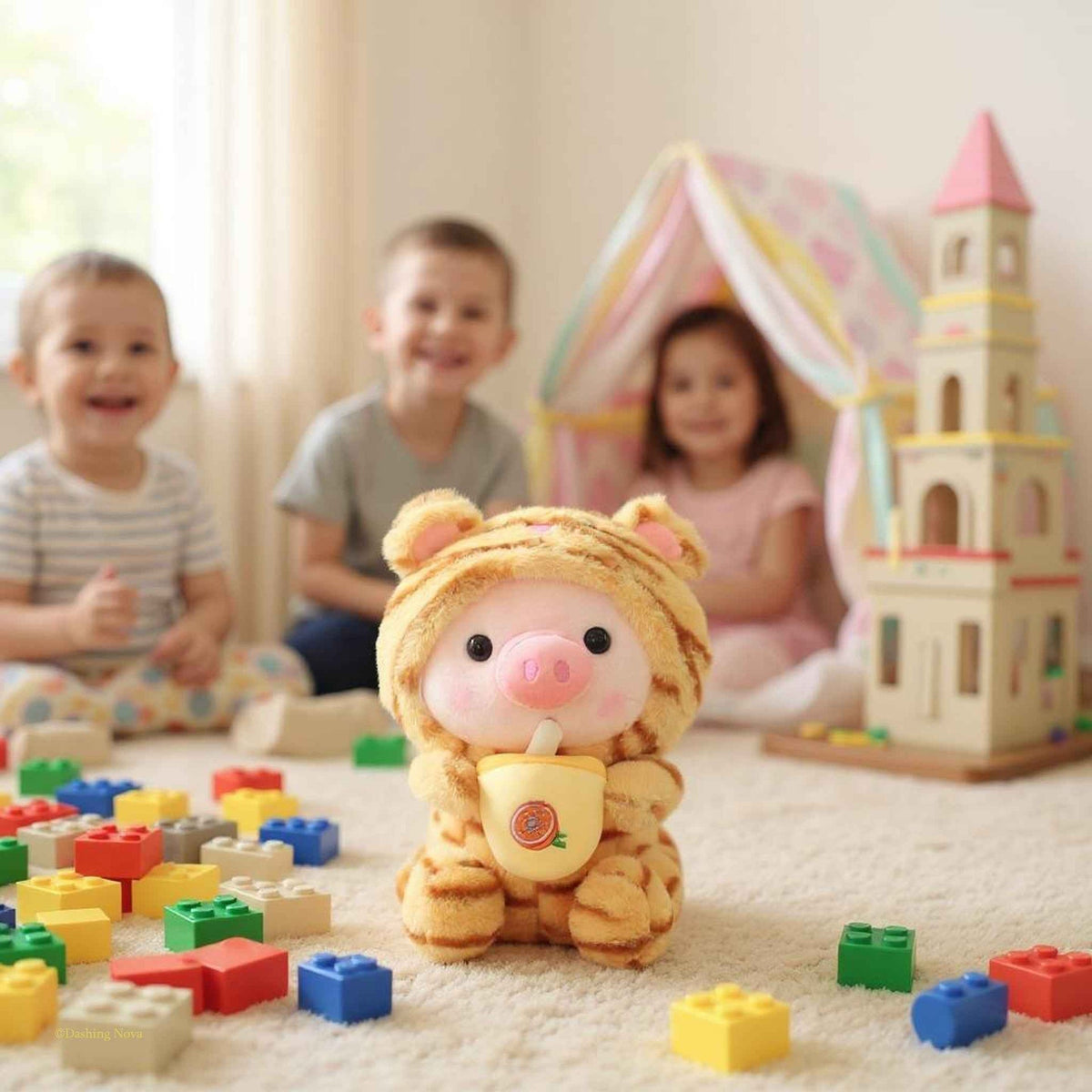 Pig Boba Plush Toy Cute Bubble