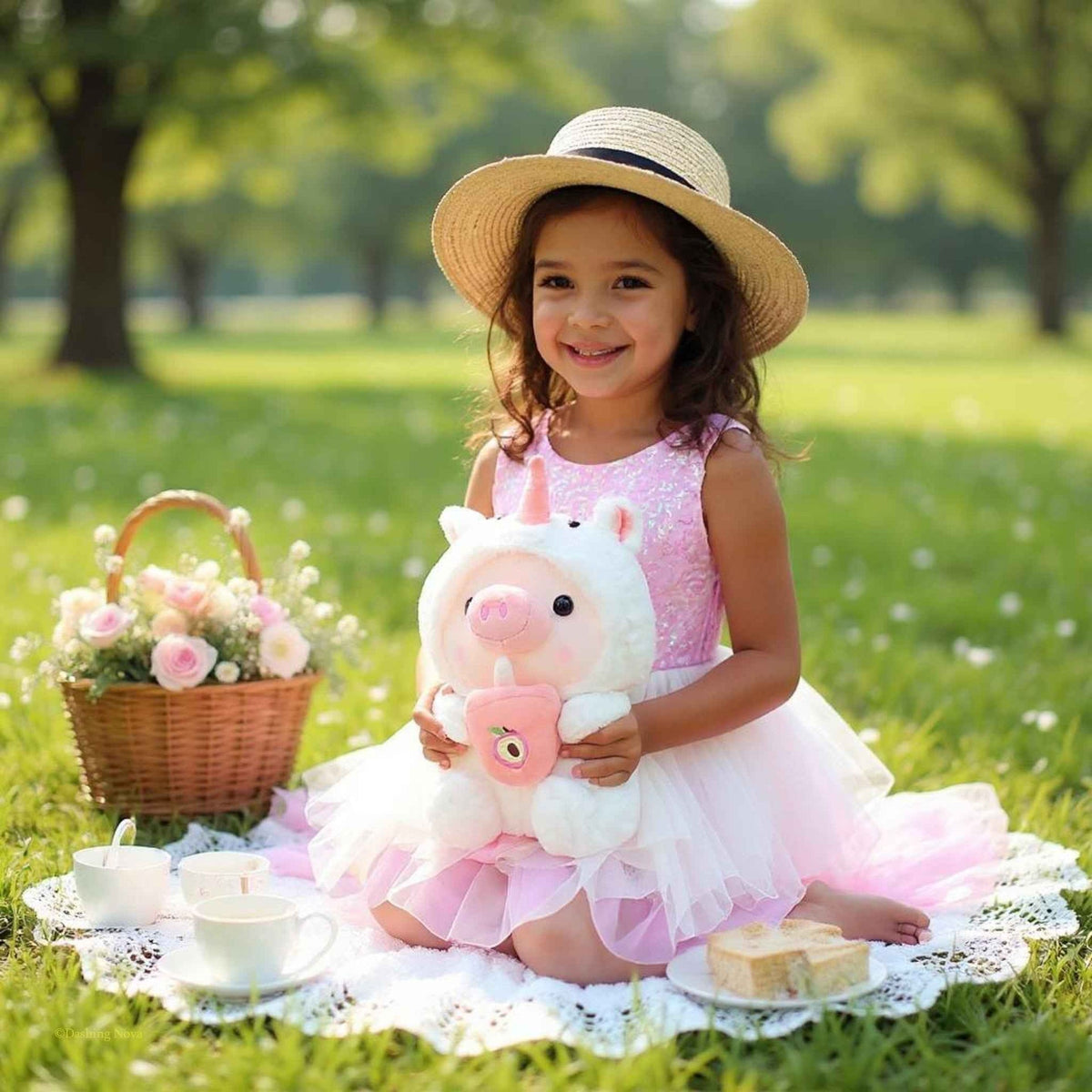 Pig Boba Plush Toy Cute Bubble