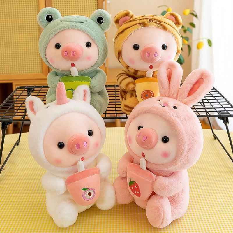 Pig Boba Plush Toy Cute Bubble