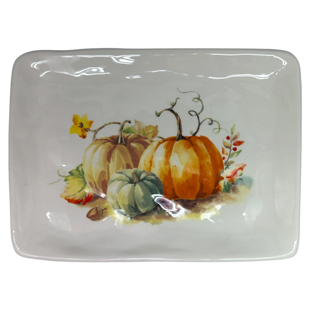 Painted Pumpkin Ceramic Serving Platter