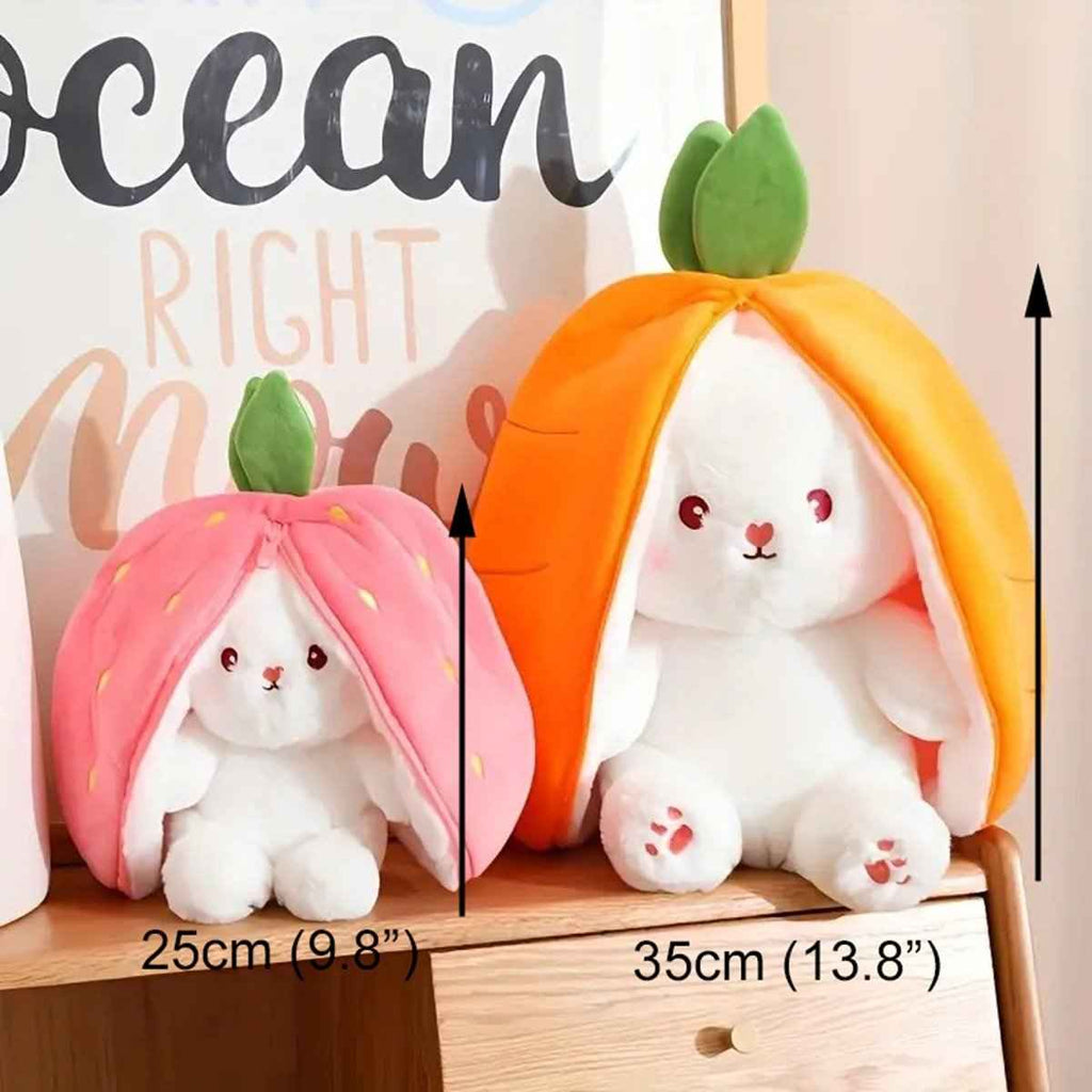 Reversible Strawberry Bunny Plush Toy Soft